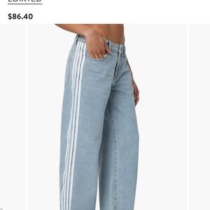 Light Blue Wide-Leg Jeans with White Side Stripes